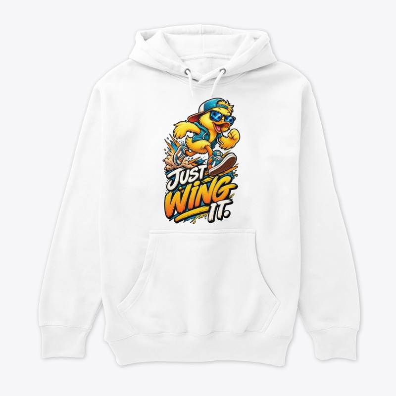 Just Wing It Funny Duck T-Shirt Design 