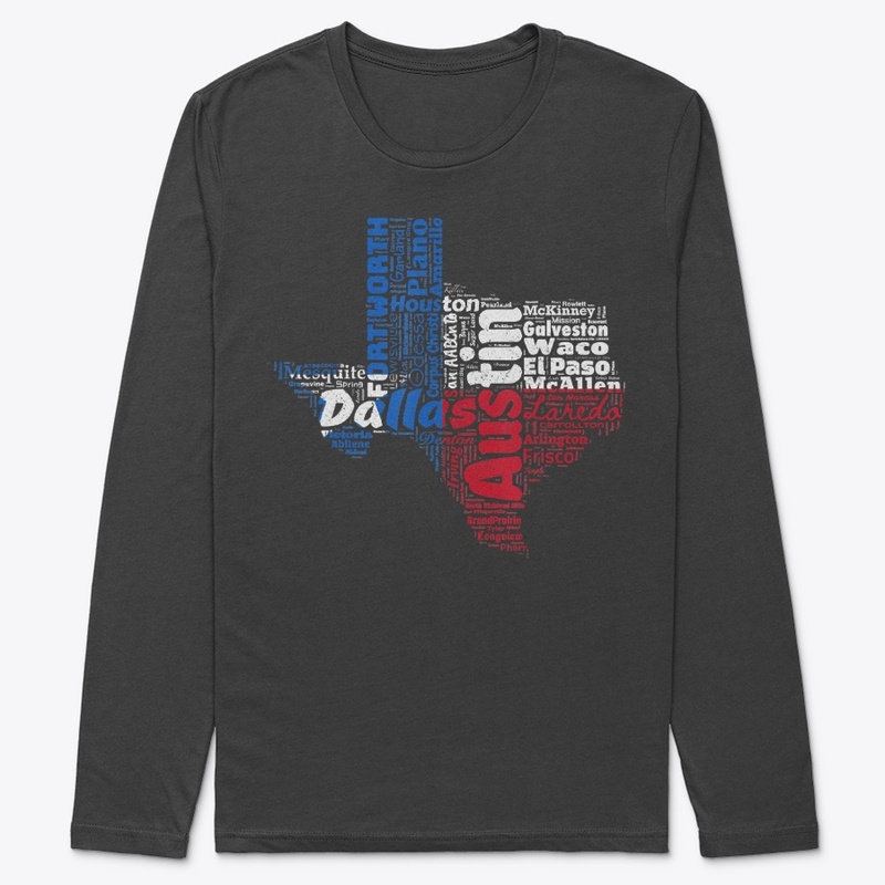 Texas Cities Star State Flag T-Shirt