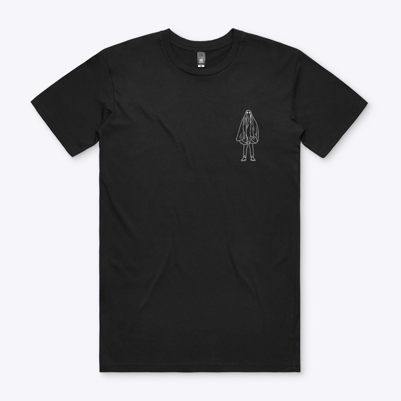 Small Icon Ghostie White on Black