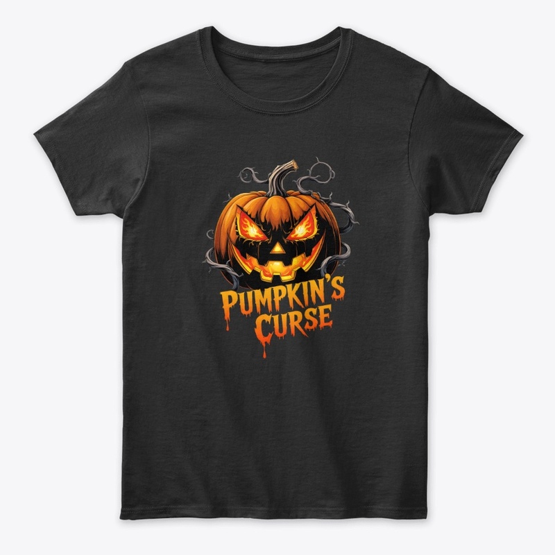 Cursed Pumpkin Grin Horror Design