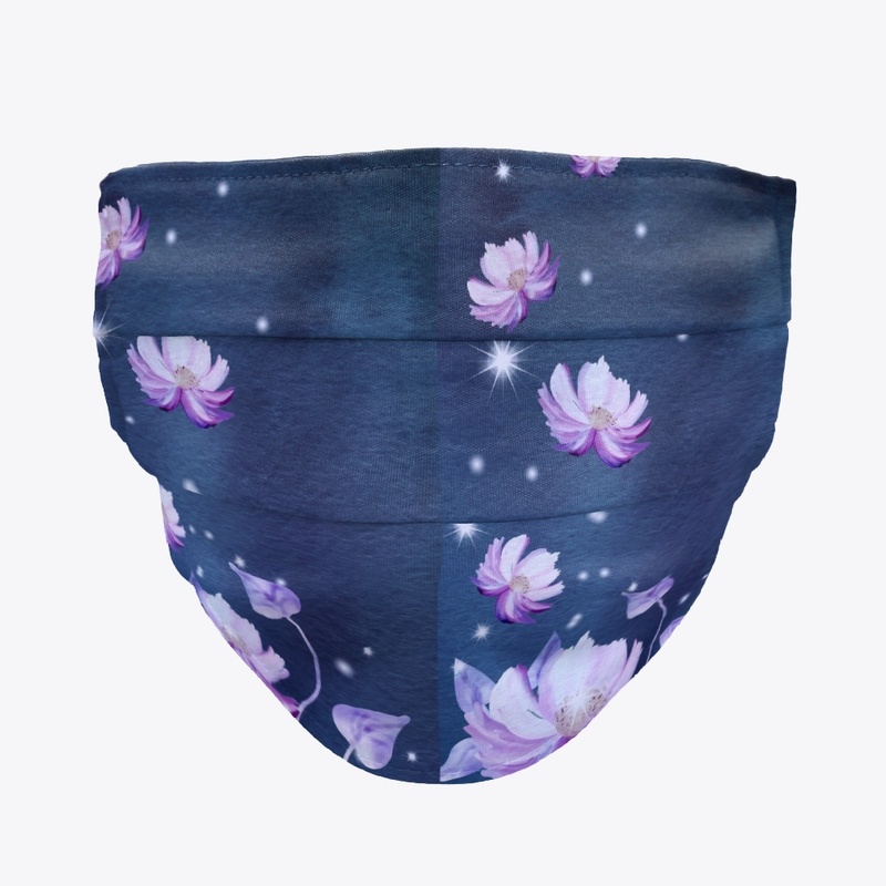 Inspirational Face Mask - Blue Flowers