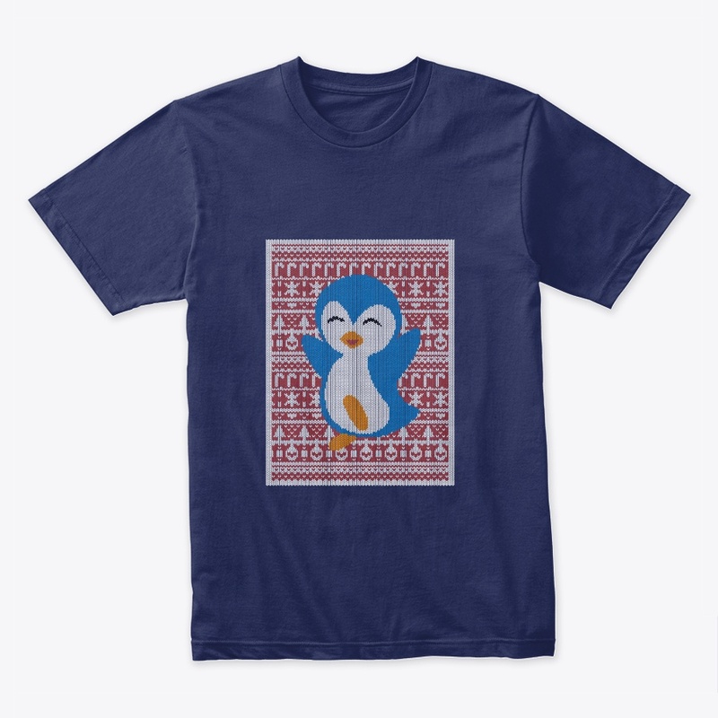 Mens Shirt Cheering Penguin - Ugly Xmas