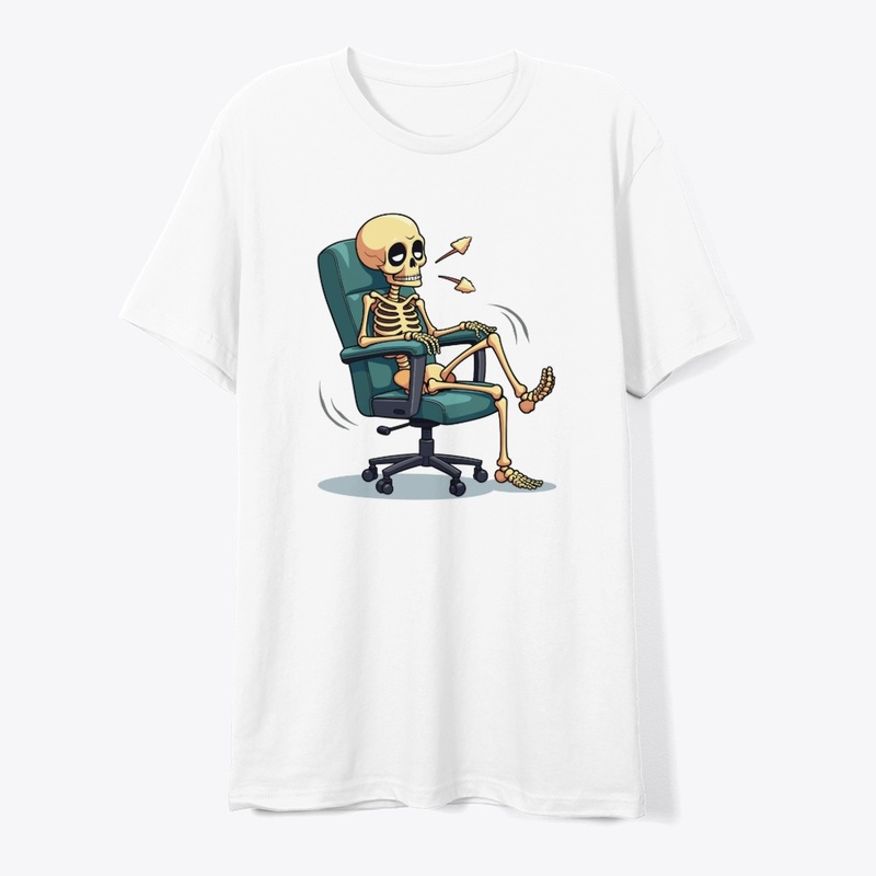 Slouched Skeleton in 90s Office Chair