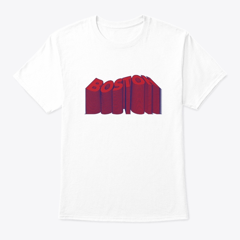 Boston Text Warp - Red/Navy
