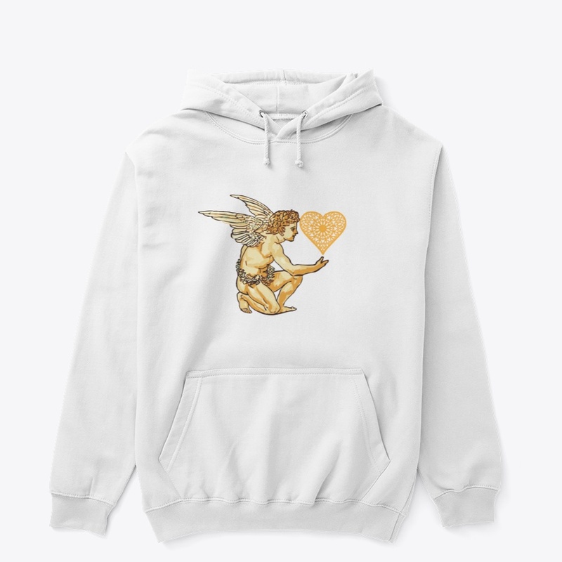 Angel  Holding a Golden Heart 