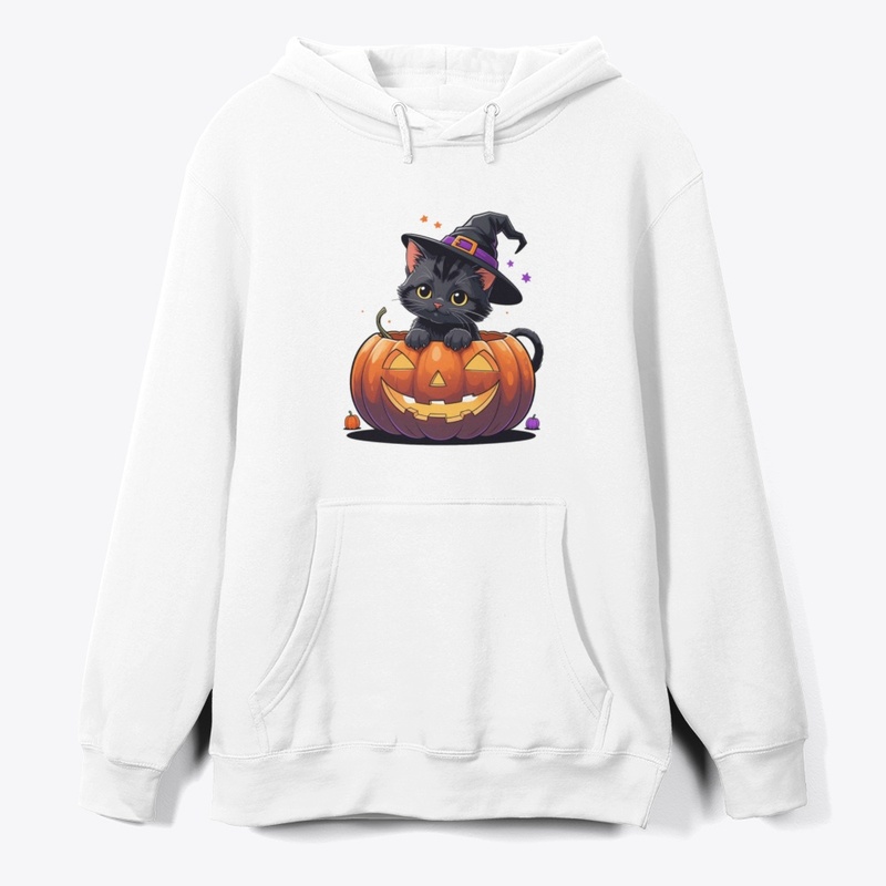 Cute Halloween Kitten in Pumpkin