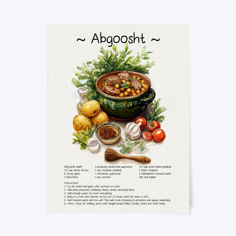 Abgoosht Illustration | Persian food