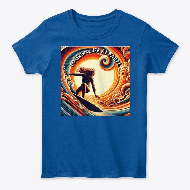 Foreign Life Women's Poster Surf Tee