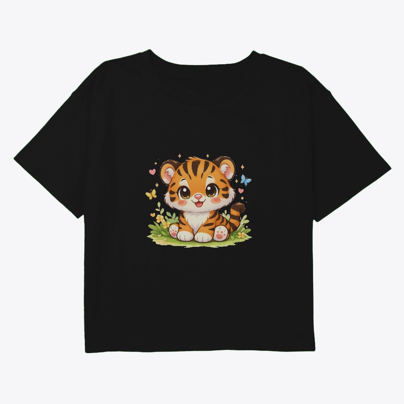 Adorable Tiger Cub Kids T-Shirt Design