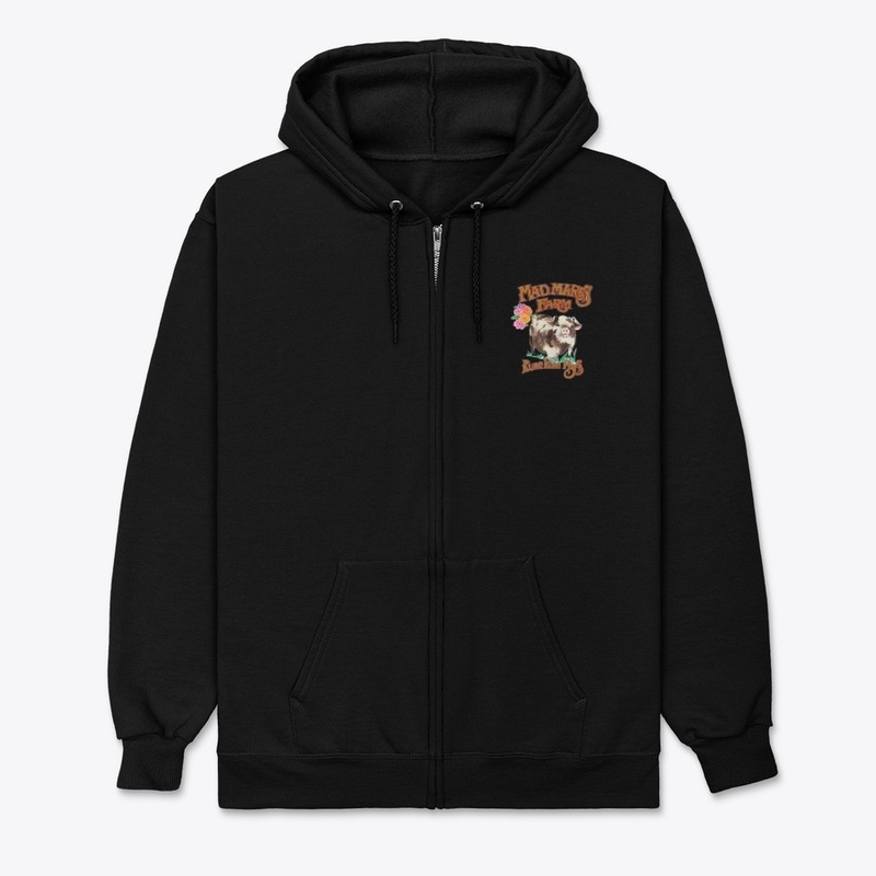 Black Zip-Up Kunekune Hoodie