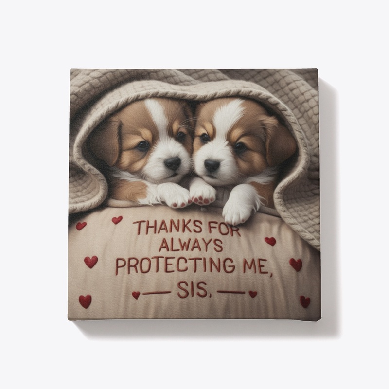 Thanks Sis! Cute Puppy Canvas
