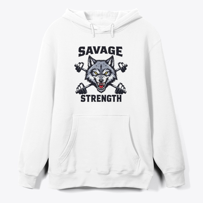 Savage Strength – Wolf & Barbell T-Shirt