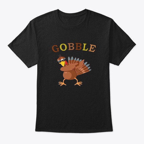Dabbing Turkey Black T-Shirt Front