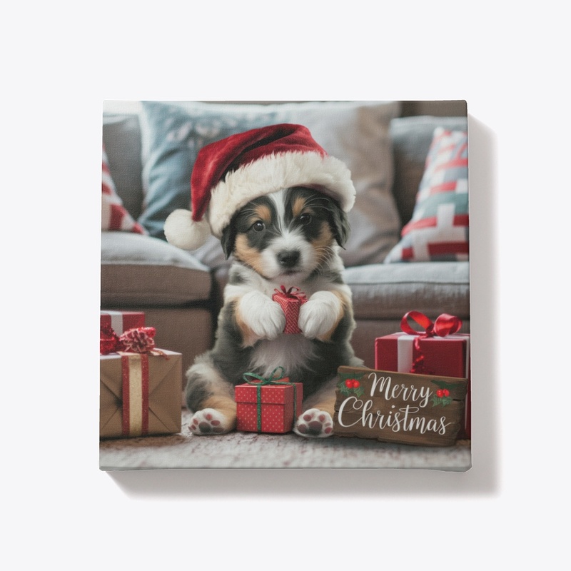 Merry Christmas Puppy Decor