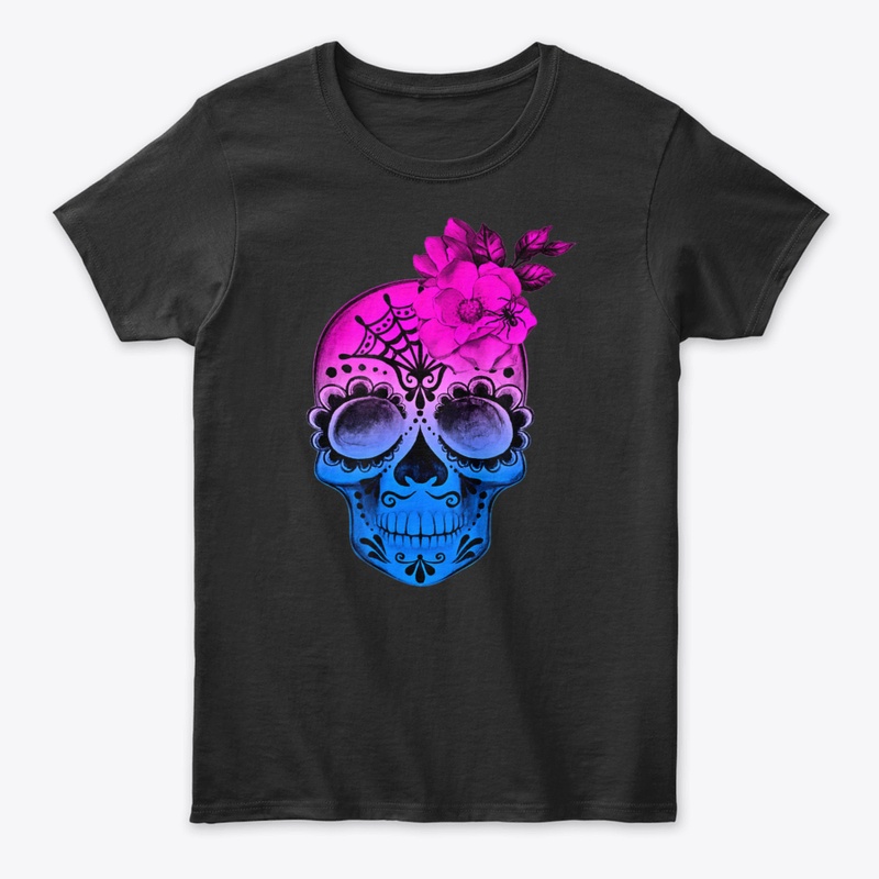 Bisexual Sugar Skull Halloween Dia De Lo