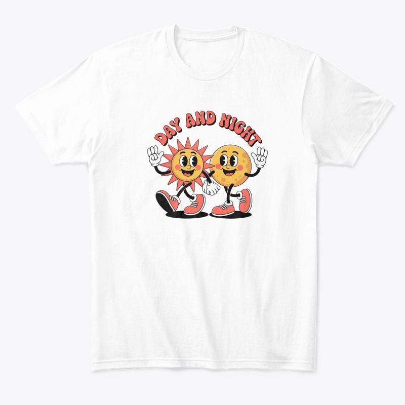 Cheerful Cartoon Of Sun And Moon