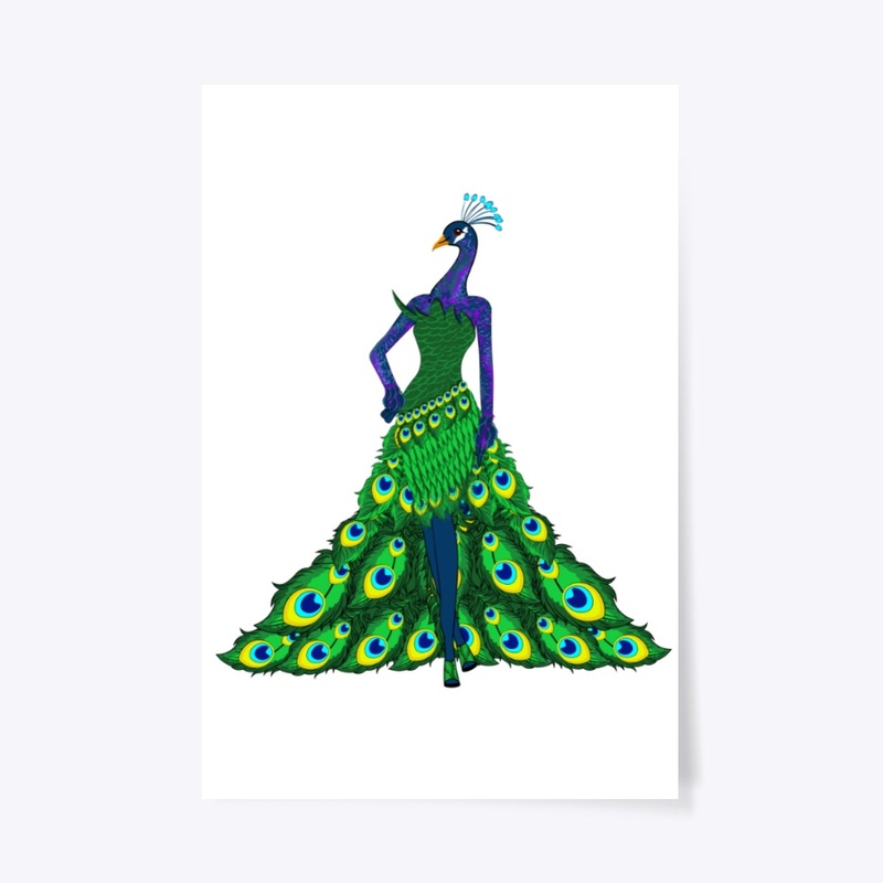 Lady Peacock in high heels