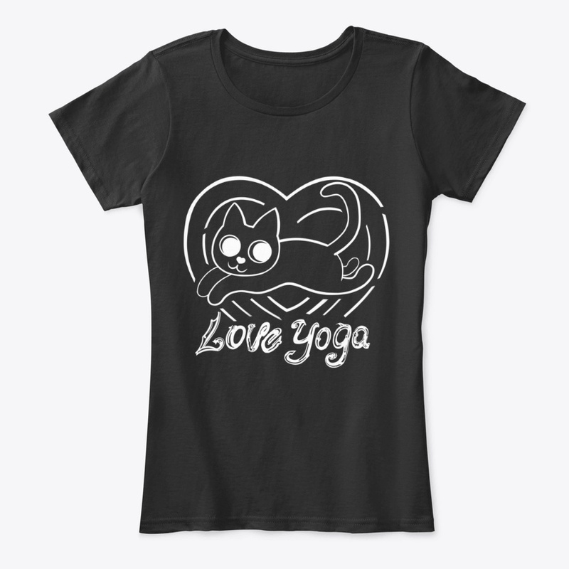 Love yoga cat_white