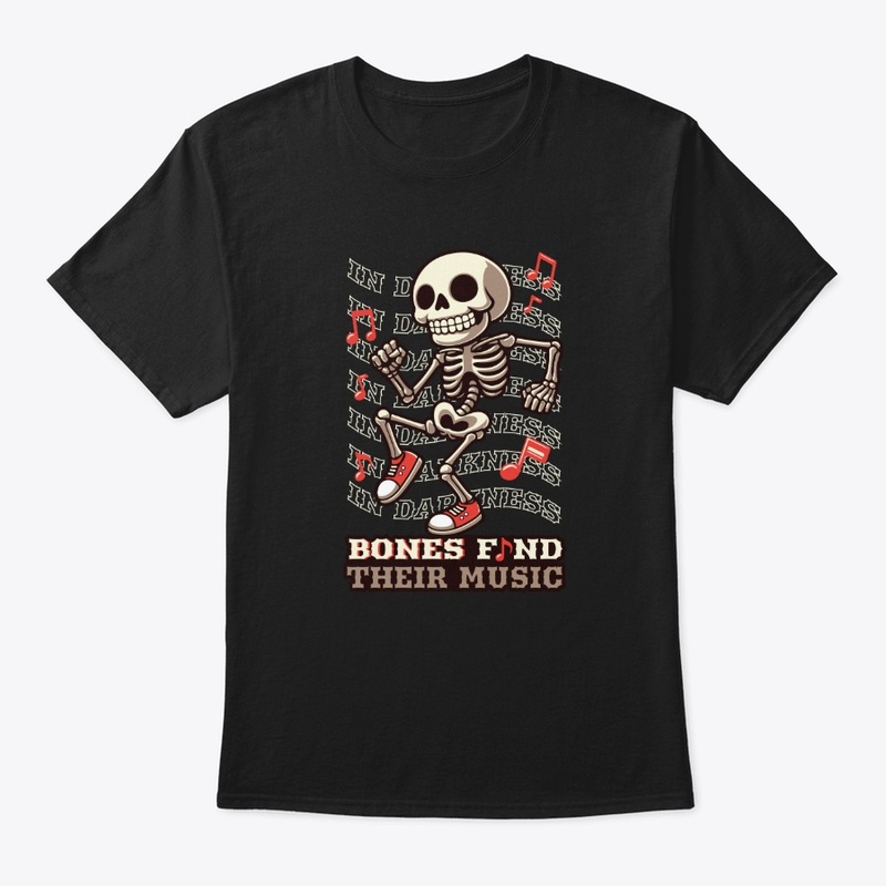 dance skeleton with musical notes