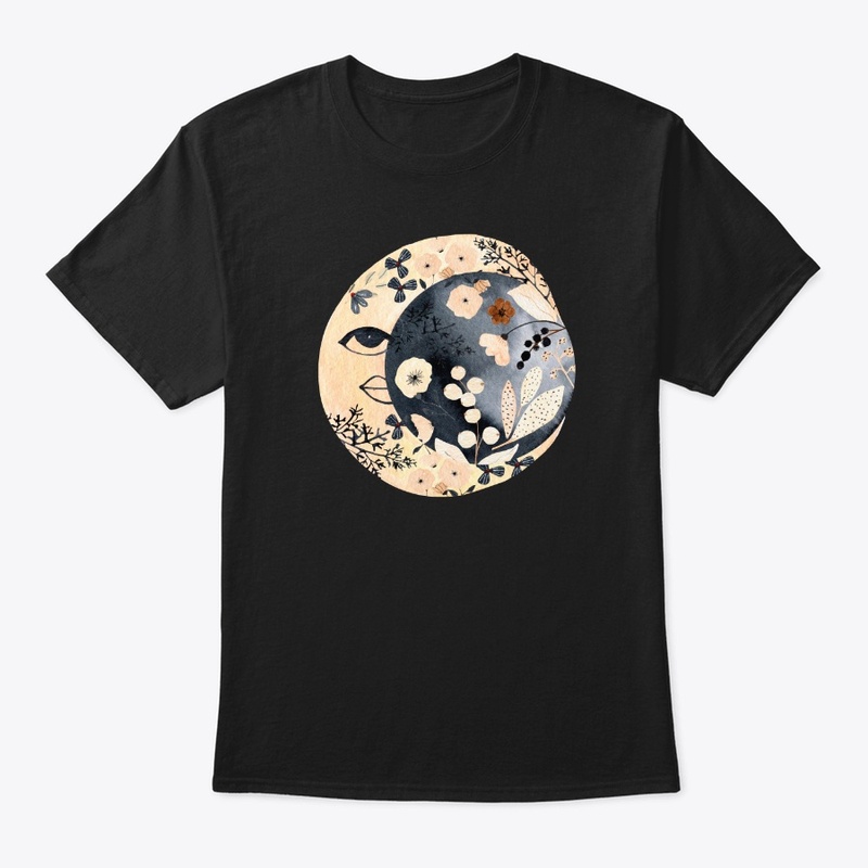 Mystic Moon Flowers T shirt