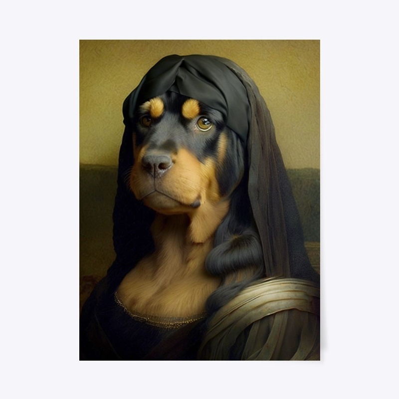 Rottweiler as Monalisa