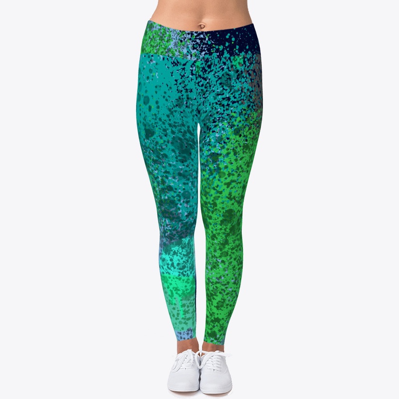 Blue, Green, and Gray Spray Paint Design
