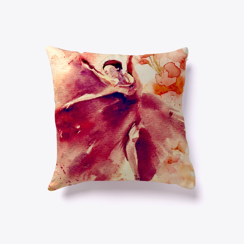 Ballerina With Golden Toes Pillow