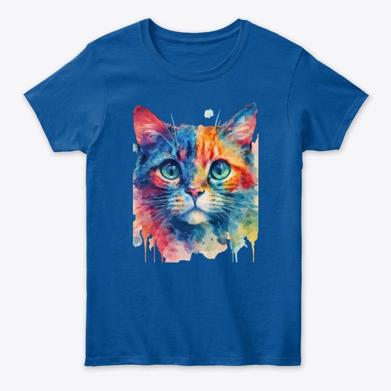 Watercolor Whiskers - Artistic Cat Face