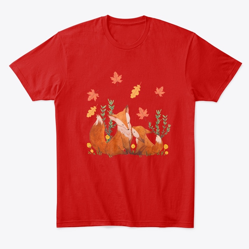 cute fox family