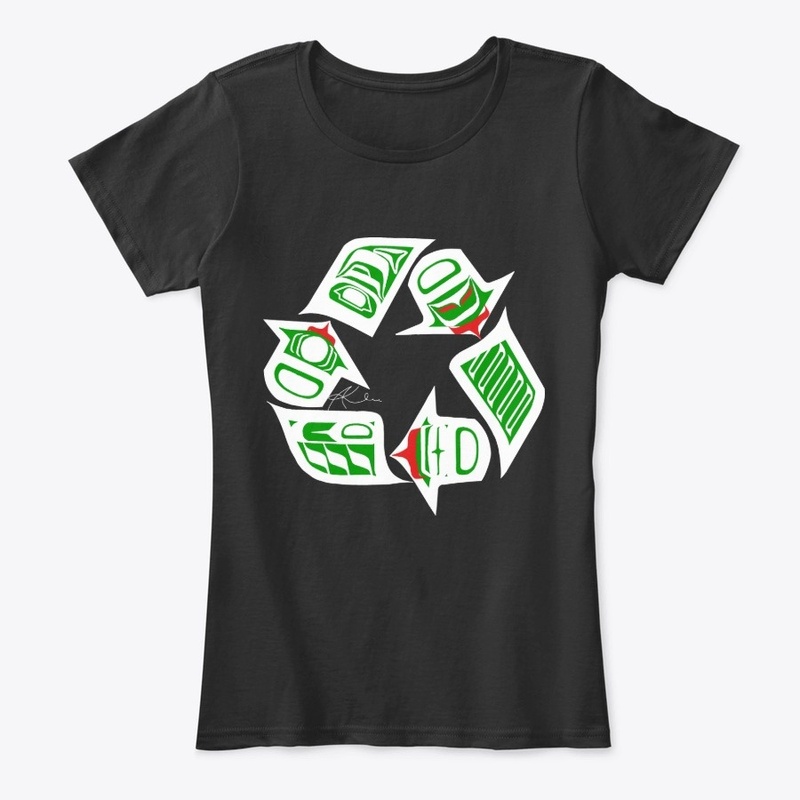 Tlingit Formline Recycle Symbol (White)