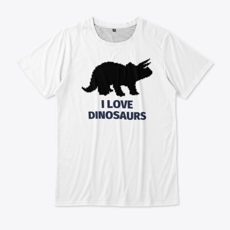 Pixel Art Dinosaur 14 White