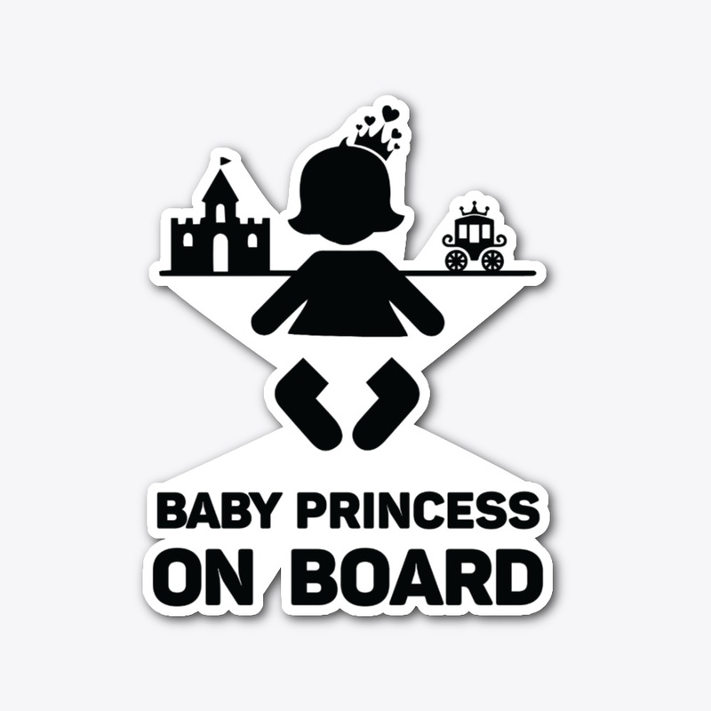 CAR STICKER - BABY PRINCESS ON BOARD