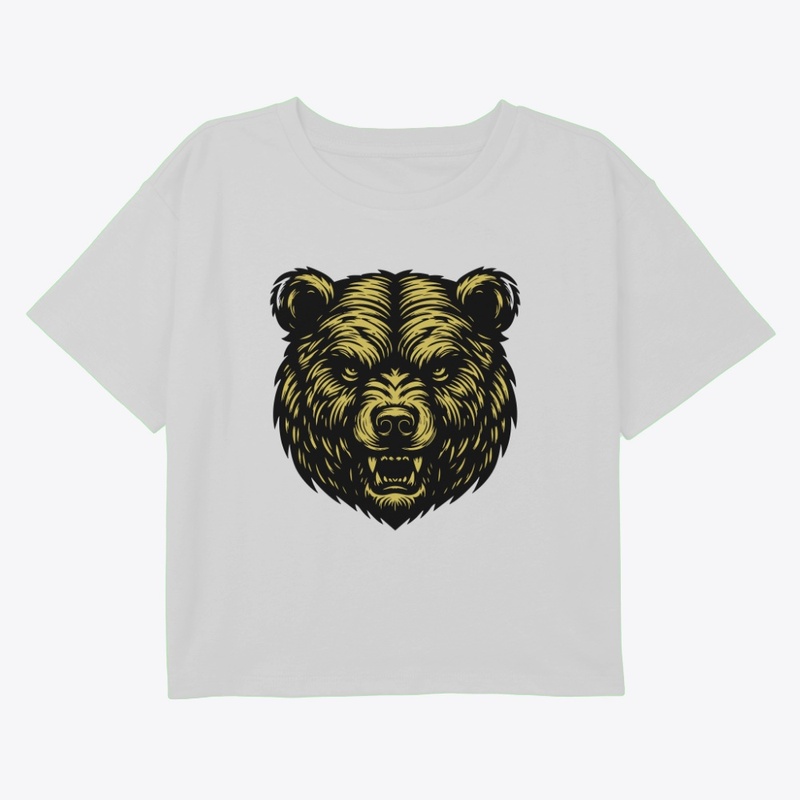 Angry Bear Head Design Fierce Wildlife