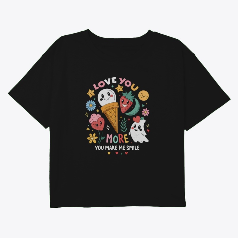  Whimsical Ghosts & Ice Cream Tee"