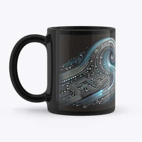 Wav E Ai Glitch Mug – Limited Edition Black áo T-Shirt Front