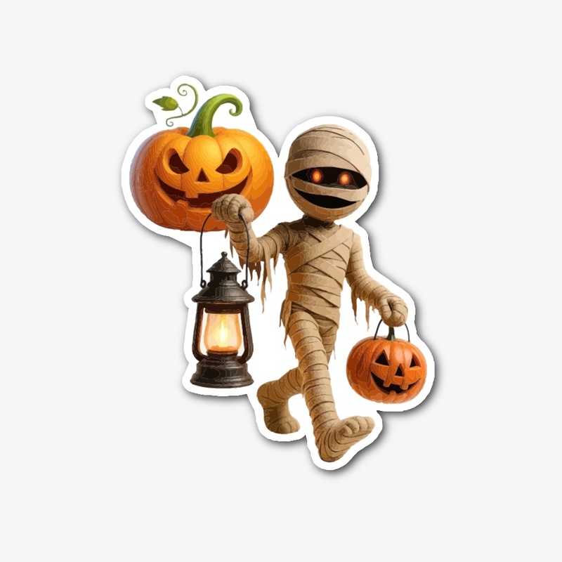 MUMMY JACK-O-LANTERN STICKER