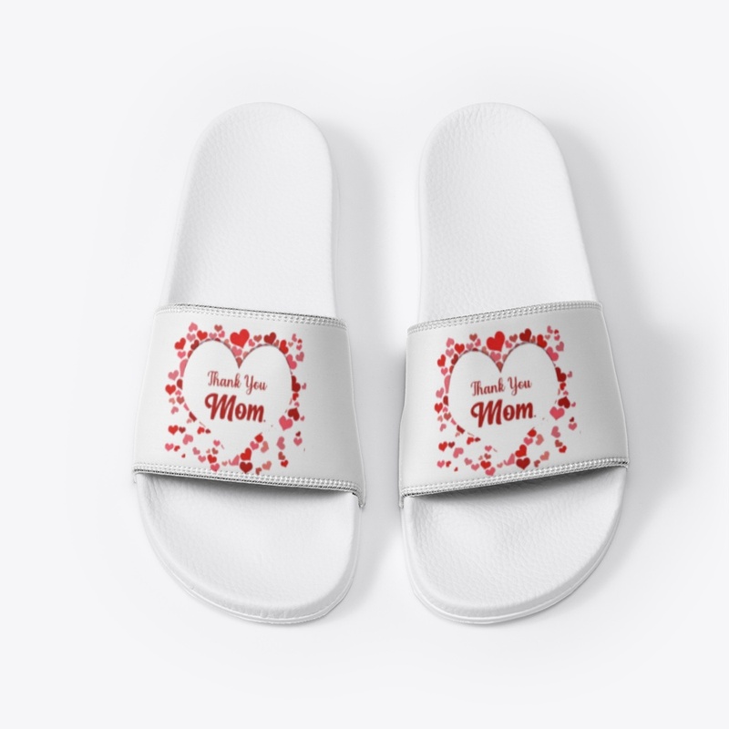 Thank You Mom with red hearts design
