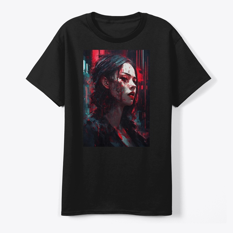 Illustration vampire style of glitch art