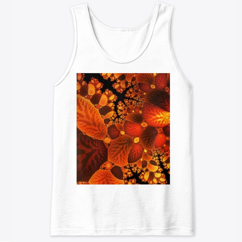 Bright Orange Leaves Fractal Design