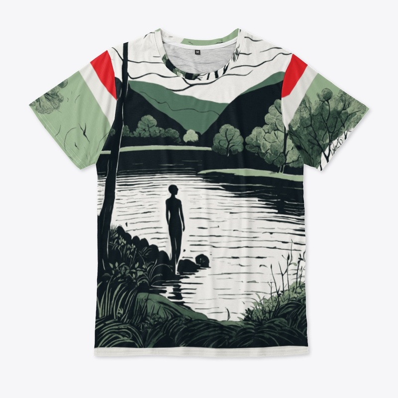 Abstract Drawing with mountain 
