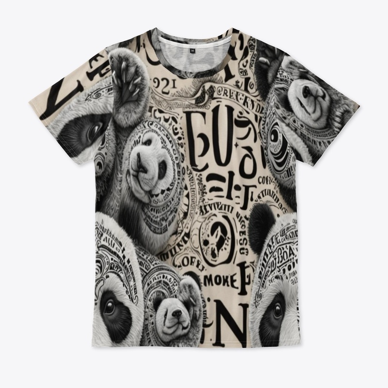 Panda Bear Pattern T-Shirt