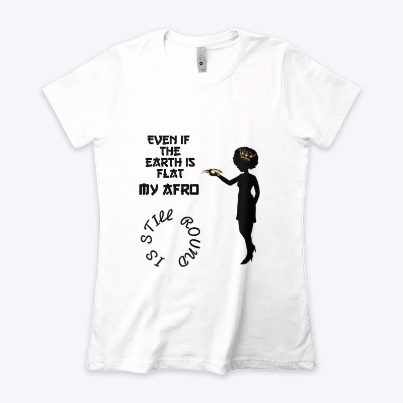 EARTH FLAT, AFRO ROUND T-SHRT