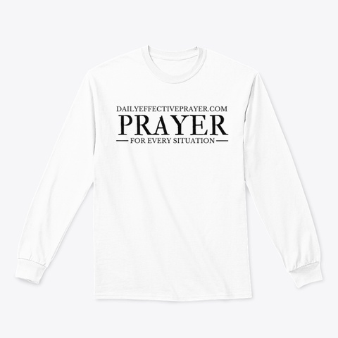 Classic Long Sleeve Tee (Black Letters) White Camiseta Front