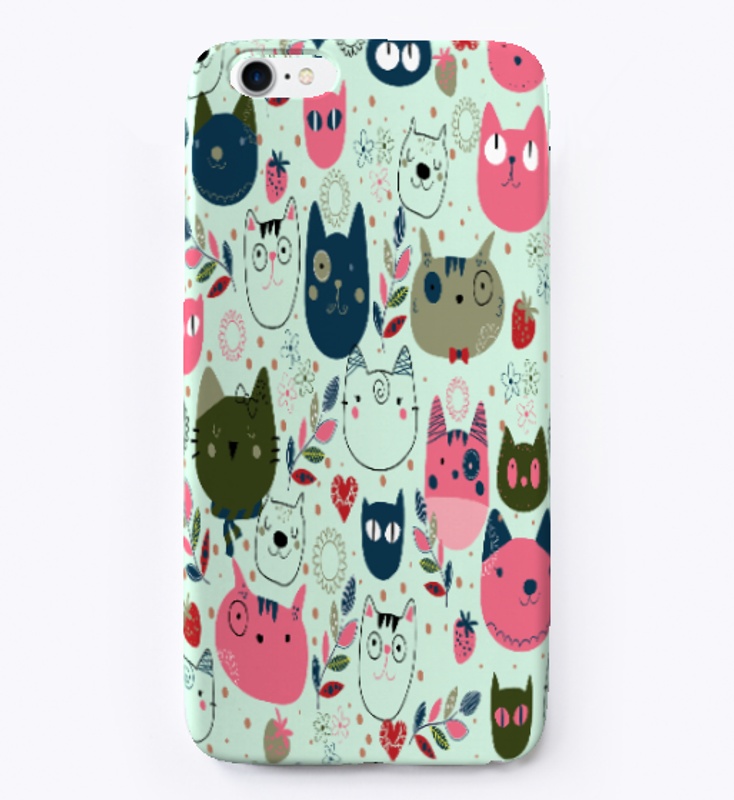 Cute Cat Pattern iPhone Case