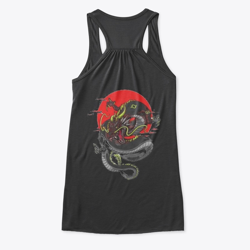 Demon dragon Red sun