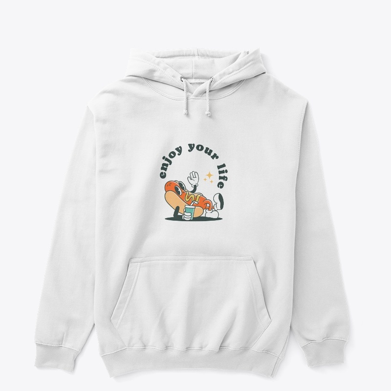 Orange Retro Hotdog Illustration T-Shirt