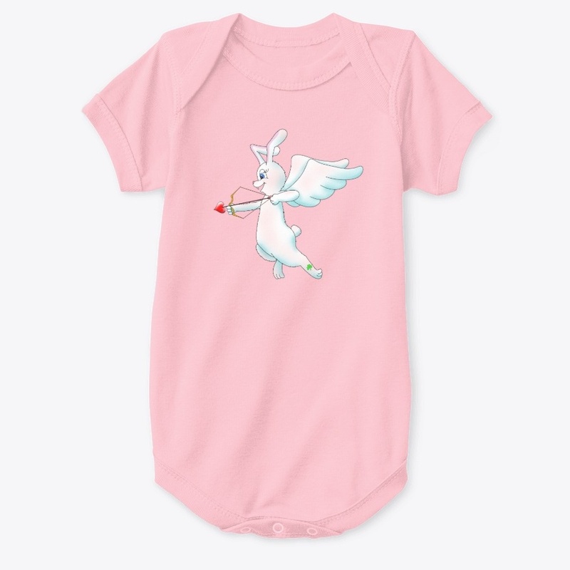 Cupid Easter Bunny with Shamrock Tattoo