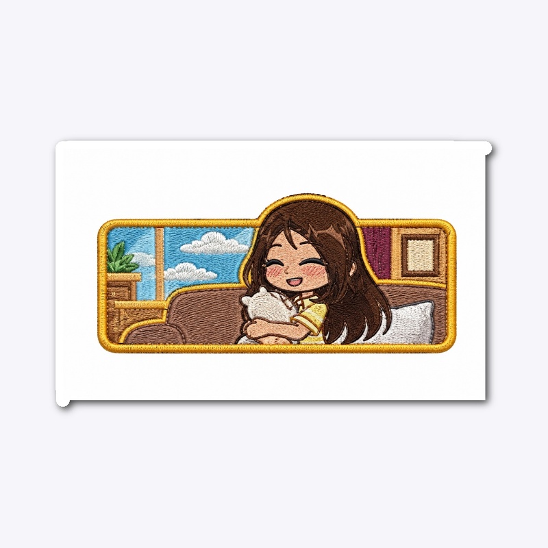 Cozy Anime Girl & Teddy Bear Sticker