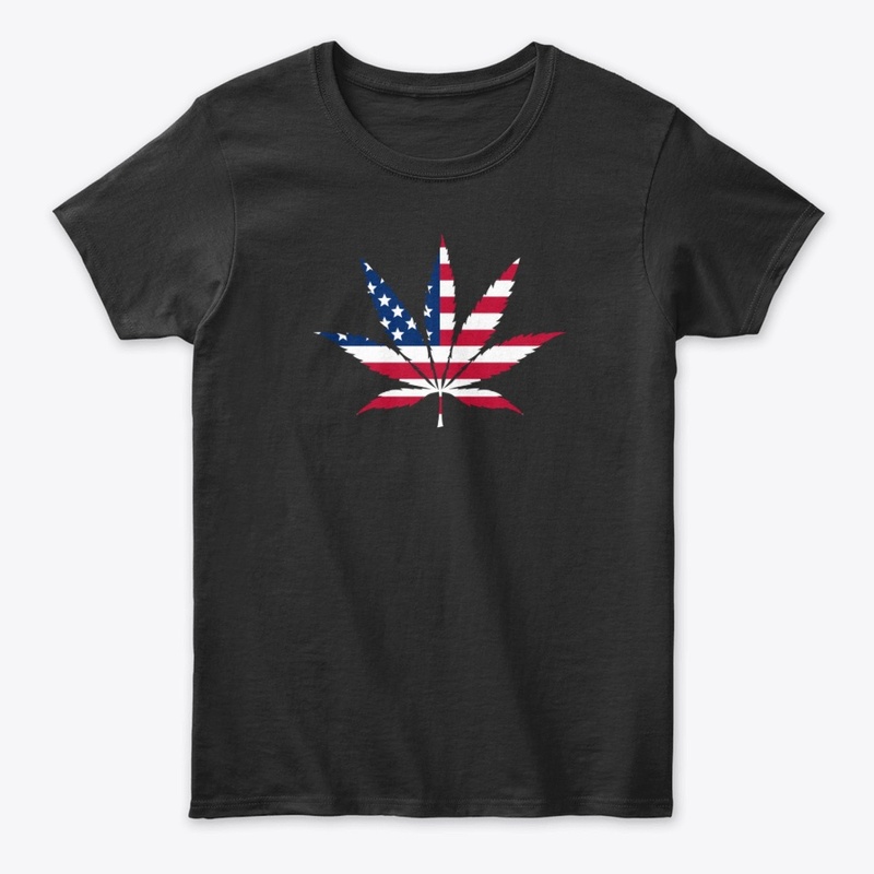 Weed Leaf American Flag