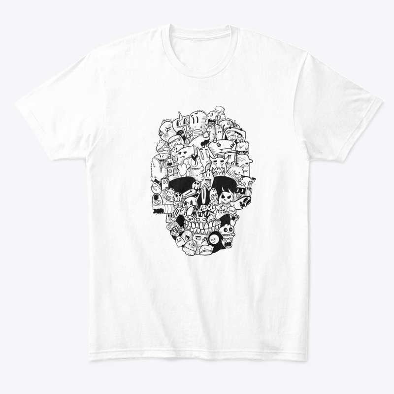 Skull doodle White Shirt/Hoodie
